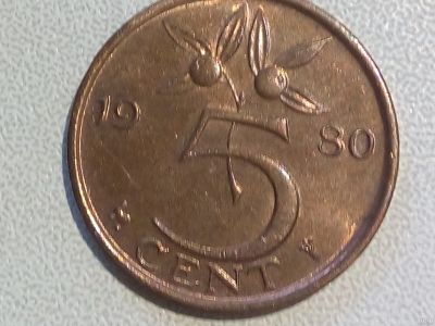 Лот: 15954162. Фото: 1. Монета Нидерландов, 5 центов. Европа