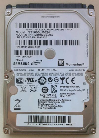 Лот: 11015509. Фото: 1. HDD Seagate ST1000LM024 (Samsung... Жёсткие диски (HDD)