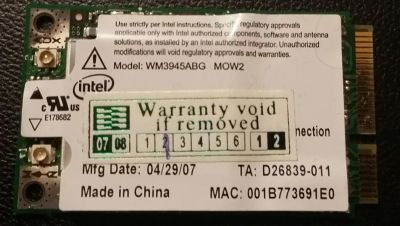 Лот: 10889206. Фото: 1. MiniPCI-E WiFi Intel WM3945ABG... Платы расширения, контроллеры, доп. порты