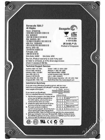 Лот: 1275894. Фото: 1. Жесткий диск/HDD/винчестер SEAGATE... Жёсткие диски (HDD)