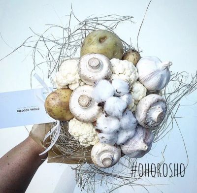 Лот: 9038595. Фото: 1. Букет "Белый с грибами" WOW-эффект... Подарки на 23 февраля
