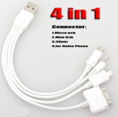Лот: 7516061. Фото: 1. Универсальный кабель USB 4 в 1... Дата-кабели, переходники