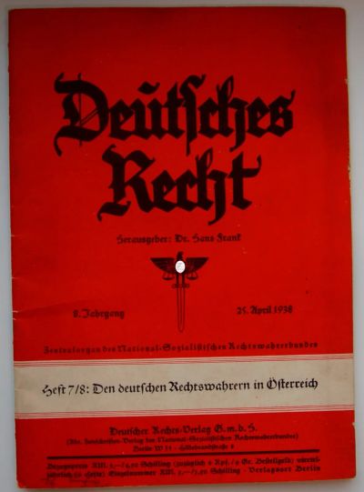 Лот: 25270364. Фото: 1. Журнал Deutsches Recht 1938 год... Другое (журналы, газеты, каталоги)