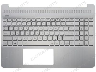 Лот: 18714633. Фото: 1. Топ-панель HP 15s-eq серебряная... Клавиатуры для ноутбуков