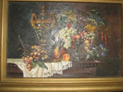 Лот: 3242855. Фото: 1. Картина "Натюрморт с фруктами... Картины, гравюры