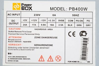 Лот: 15675126. Фото: 1. Блок питания ATX Power Box PB400W... Корпуса, блоки питания
