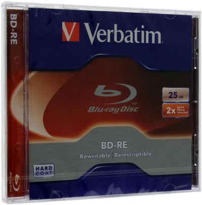 Лот: 8712227. Фото: 1. Перезаписываемый BD-RE Verbatim... CD, DVD, BluRay