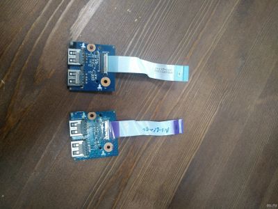 Лот: 15578669. Фото: 1. Б/У плата с разъемами USB на шлейфе... Шлейфы, кабели, переходники
