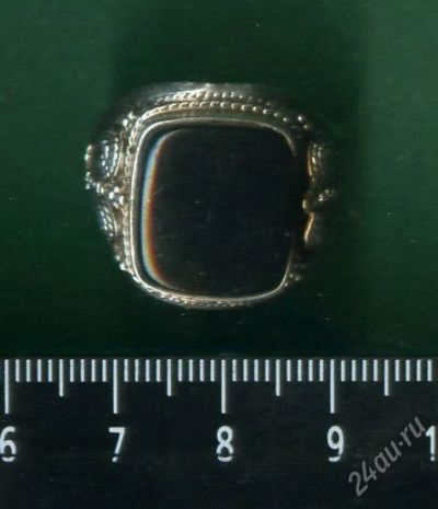Лот: 1385490. Фото: 1. (№1596)печатка с чёрным камнем... Кольца, перстни