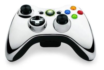 Лот: 4676829. Фото: 1. Геймпад Microsoft - Xbox 360 серебряный... Рули, джойстики