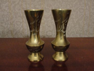 Лот: 12882410. Фото: 1. Вазочки латунные высота 9 см. Предметы интерьера и быта