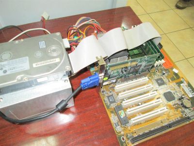 Лот: 3336244. Фото: 1. Старый комп без корпуса БП-250W... Компьютеры в сборе