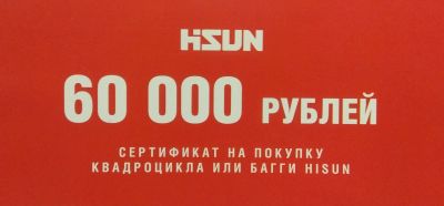 Лот: 18410959. Фото: 1. Сертификат на покупку квадроцикла... Снегоходы, квадроциклы