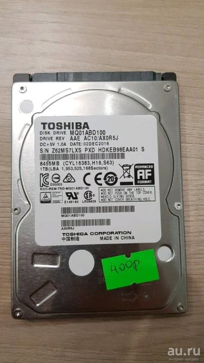 Лот: 12986806. Фото: 1. HDD 2.5" Toshiba 1Tb MQ01ABD100. Жёсткие диски (HDD)