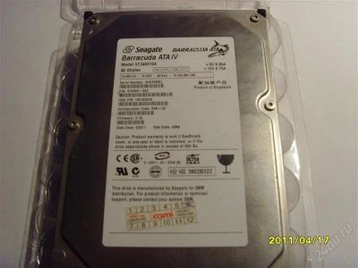 Лот: 905926. Фото: 1. Винчестер 40гб Сегейт. Жёсткие диски (HDD)