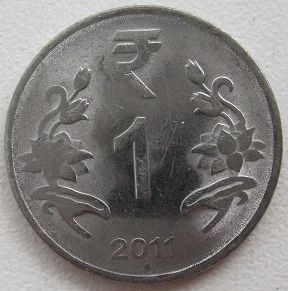 Лот: 11873516. Фото: 1. Индия 1 рупия 2011. Азия