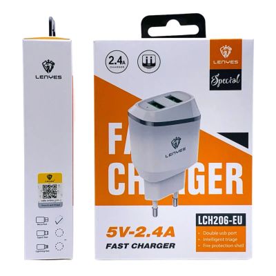 Лот: 22147920. Фото: 1. СЗУ LENYES LCH206-EU 2USB microUSB... Зарядные устройства, блоки питания, адаптеры сетевые для смартфонов
