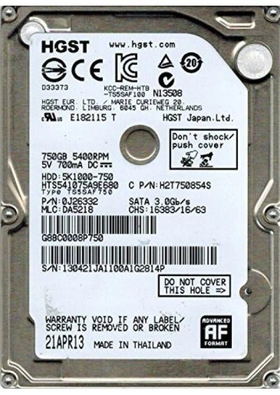 Лот: 13898038. Фото: 1. 750Gb жесткий диск для ноутбука... Жёсткие диски (HDD)