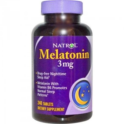 Лот: 9895190. Фото: 1. Melatonin 3 мг. 240 таб. Natrol... Спортивное питание, витамины