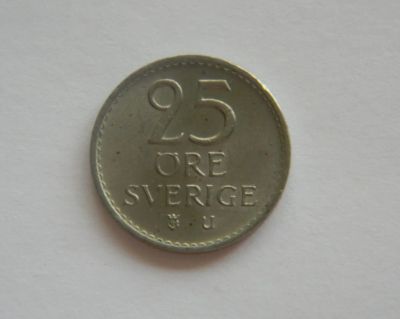 Лот: 15335056. Фото: 1. Швеция. 25 эре ( оре ) 1973 г. Европа