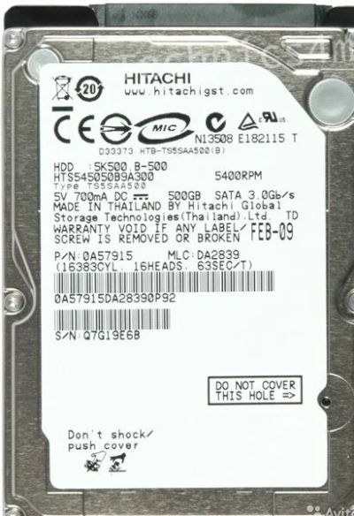 Лот: 8854853. Фото: 1. Жесткий диск для ноутбука Hitachi... Жёсткие диски (HDD)