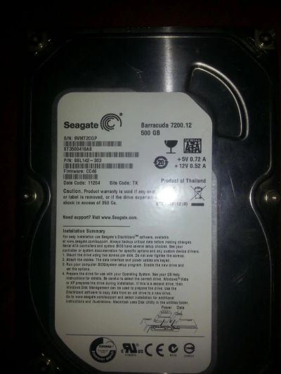 Лот: 5501094. Фото: 1. Seagate Barracuda 7.200 500gb. Жёсткие диски (HDD)