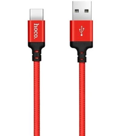 Лот: 19109496. Фото: 1. Кабель USB Hoco X14 Type-c красно-черный... Дата-кабели, переходники