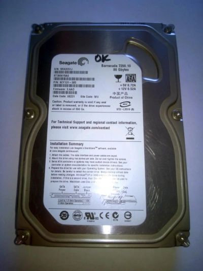 Лот: 5030364. Фото: 1. Жесткий диск Seagate ST380815AS... Жёсткие диски (HDD)
