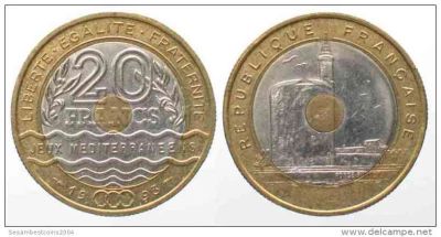 Лот: 4062690. Фото: 1. Франция. 20 франков "Юбилейные... Европа