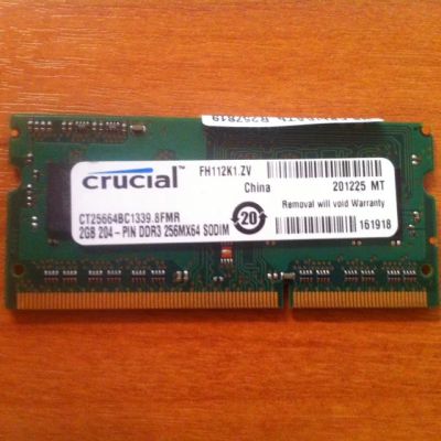 Лот: 8426596. Фото: 1. память для ноутбука DDR3 2Gb. Оперативная память