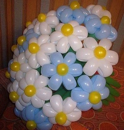 Лот: 5087882. Фото: 1. Ромашки из шаров, цветы из шаров... Воздушные шары