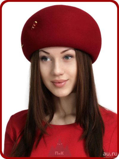 Лот: 8492502. Фото: 1. Жесткий фетровый красный берет. Головные уборы