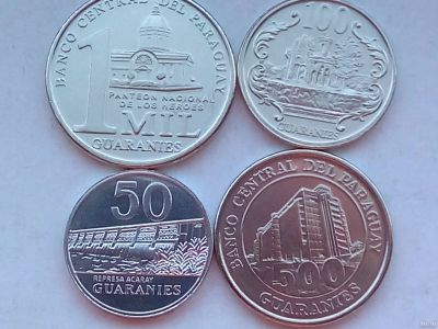 Лот: 18143977. Фото: 1. Набор монет Парагвая, 4 шт. Без... Наборы монет