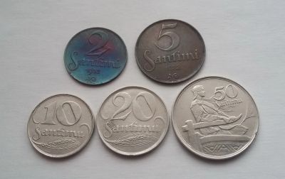 Лот: 1277174. Фото: 1. Латвия 1922-32 набор из 5 монет. Страны СНГ и Балтии