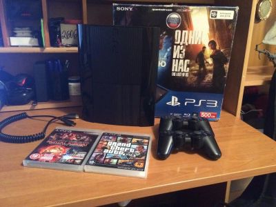Лот: 4923478. Фото: 1. Playstation 3 500gb, GTA 5, MK... Игровые приставки, консоли