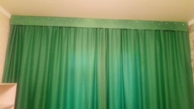 Лот: 20655261. Фото: 1. Шторы зеленые блэкаут. Шторы, тюль