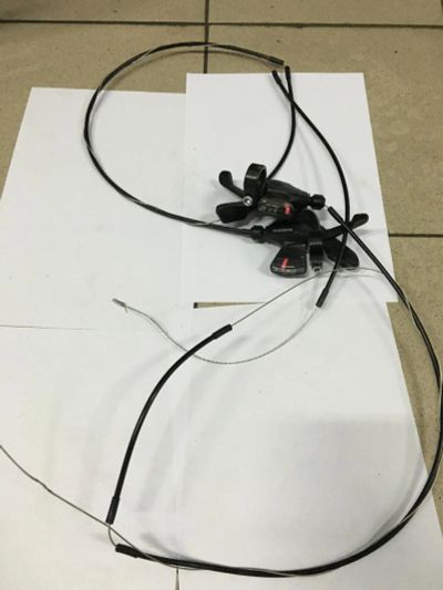 Лот: 7583804. Фото: 1. Манетки shimano с тросом и рубашкой... Запчасти