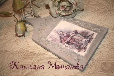 Лот: 4140671. Фото: 1. Доска разделочная "Сказки из детства... Декупаж