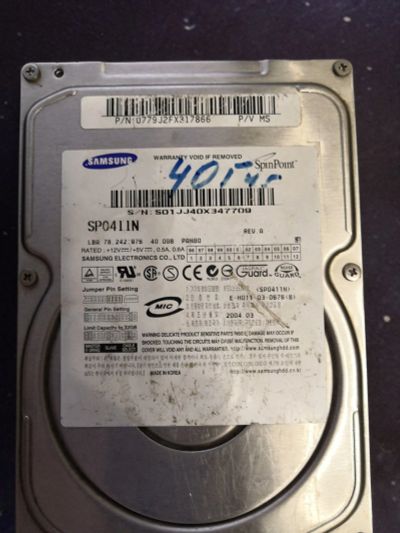Лот: 16949471. Фото: 1. HDD Samsung SP0411N. Жёсткие диски (HDD)