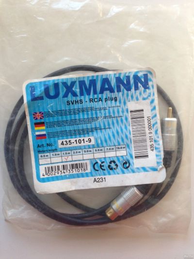 Лот: 13751808. Фото: 1. Кабель Luxmann SVHS-RGA plug 1... Шнуры, кабели, разъёмы