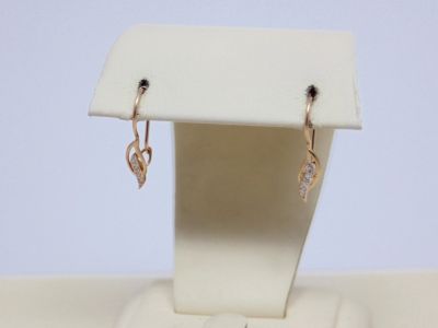 Лот: 14285686. Фото: 1. ЗОЛОТЫЕ СЕРЬГИ 1,00 ГРАММ. Серьги, каффы
