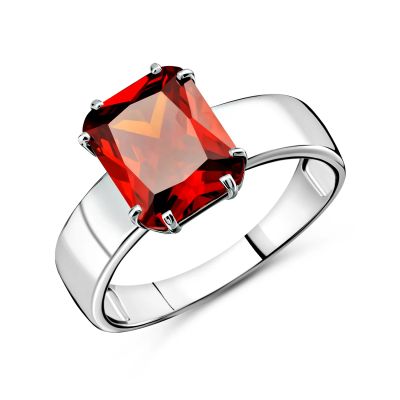 Лот: 23844094. Фото: 1. Серебряное кольцо с фианитом и... Кольца, перстни