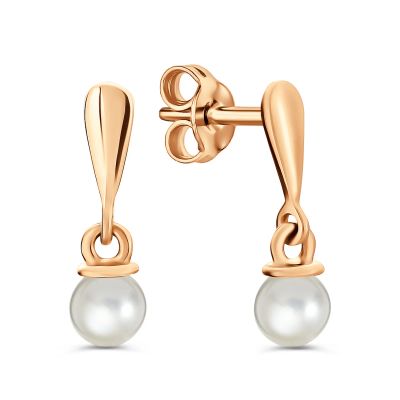 Лот: 23845499. Фото: 1. Серебряные серьги с жемчугом SWAROVSKI... Серьги, каффы
