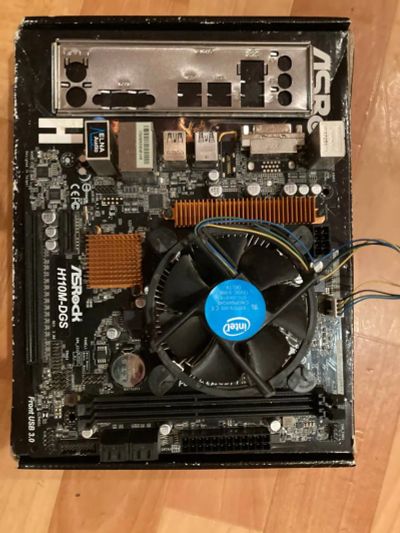 Лот: 21376084. Фото: 1. Asrock h110m-dgs r3.0 + Xeon e3... Комплекты запчастей