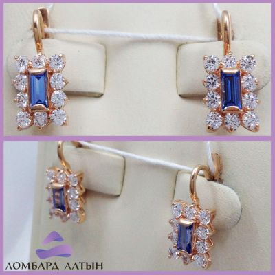 Лот: 8081576. Фото: 1. Золотые серьги 585 пробы. Вес... Серьги, каффы