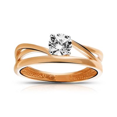 Лот: 23882312. Фото: 1. Кольцо TALANT из золота с фианитом. Кольца, перстни