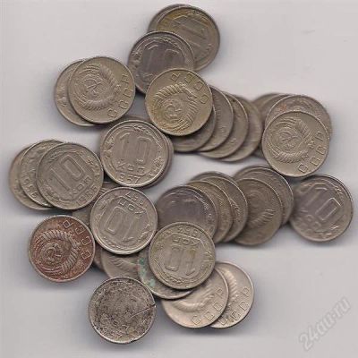 Лот: 760850. Фото: 1. Лот монет 10 коп СССР 52-57 г... Россия и СССР 1917-1991 года
