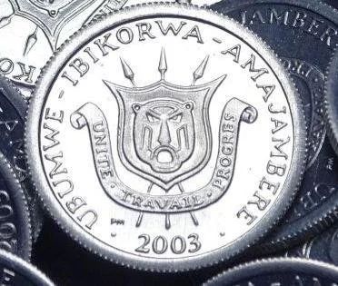 Лот: 8213515. Фото: 1. Бурунди 1 франк 2003 г. (339). Африка