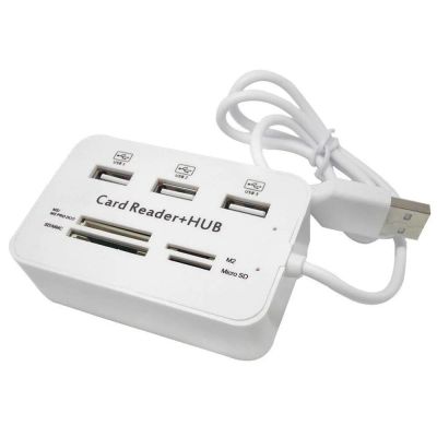 Лот: 22144583. Фото: 1. USB HUB*3 USB port+CARD READER... USB хабы