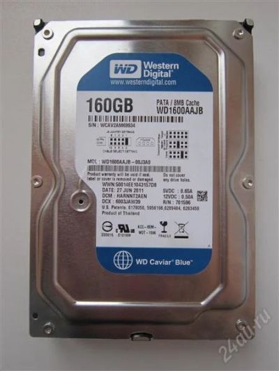 Лот: 2823875. Фото: 1. Жесткий диск IDE 160Gb Western... Жёсткие диски (HDD)